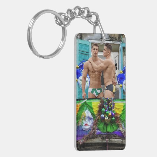 SlipperyJoe's Mardi Gras maskers kralen decoraties Sleutelhanger (Voorkant Links)