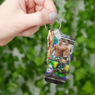 SlipperyJoe's Mardi Gras maskers kralen decoraties Sleutelhanger