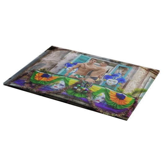 SlipperyJoe's Mardi Gras maskers kralen decoraties Snijplank (Hoek)