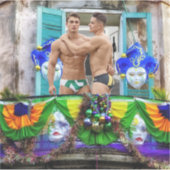 SlipperyJoe's Mardi Gras maskers kralen decoraties Sticker (Voorkant)