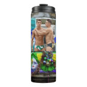 SlipperyJoe's Mardi Gras maskers kralen decoraties Thermosbeker (Voorkant)