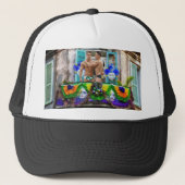 SlipperyJoe's Mardi Gras maskers kralen decoraties Trucker Pet (Voorkant)