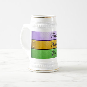 SlipperyJoe's Mardi Gras paarse gouden metalen Bierpul
