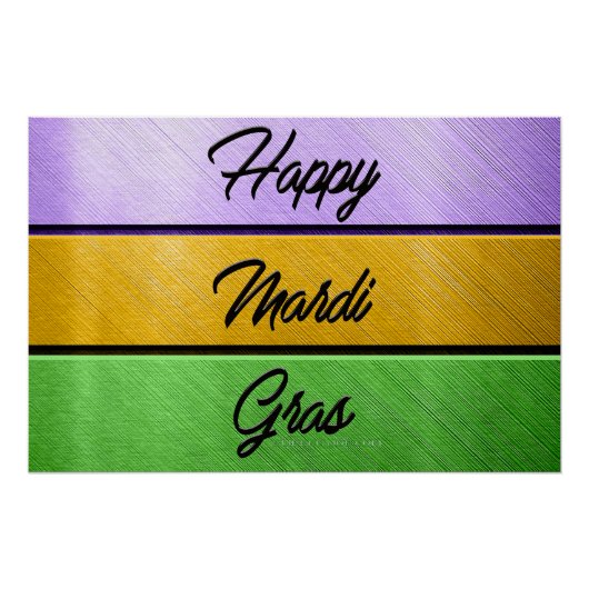 SlipperyJoe's Mardi Gras paarse gouden metalen Perfect Poster (Voorkant)