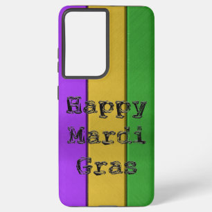 SlipperyJoe's Mardi Gras paarse gouden metalen Samsung Galaxy Hoesje