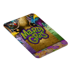 SlipperyJoe's Mardi Gras-thema grafische doubloons Magneet