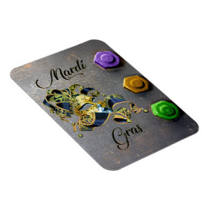 SlipperyJoe's Mardi Gras viering decoratief Ve Magneet