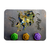 SlipperyJoe's Mardi Gras viering decoratief Ve Magneet (Horizontaal)