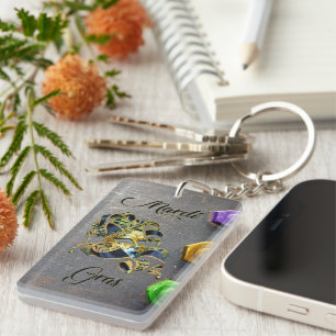 SlipperyJoe's Mardi Gras-vierings decoratieve Ve Sleutelhanger