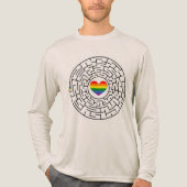 SlipperyJoe's maze encircles rainbow heart arrow m Tri-Blend Shirt (Voorkant volledig)