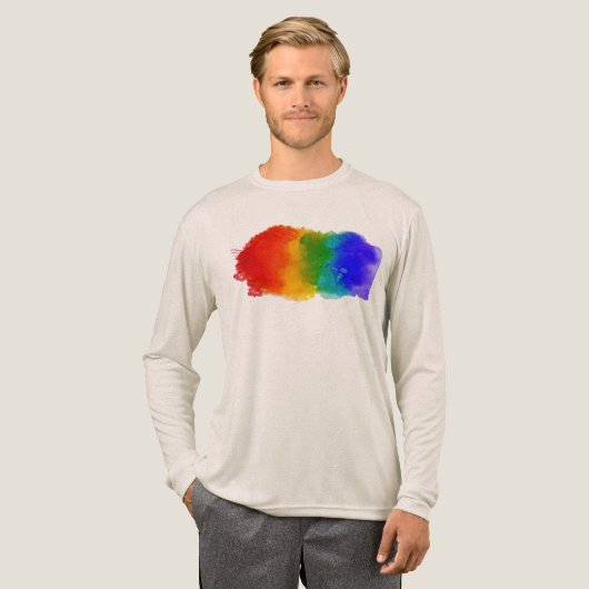 SlipperyJoe's modern pride splatter energy and col Tri-Blend Shirt (Voorkant)