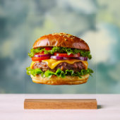 SlipperyJoe's mondwaterende cheeseburger knapperig Acryl Bord (Neutraal)