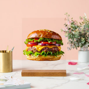 SlipperyJoe's mondwaterende cheeseburger knapperig Acryl Bord