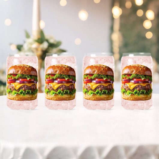 SlipperyJoe's mondwaterende cheeseburger knapperig Blikvorm Glas (Insitu (Huwelijk))