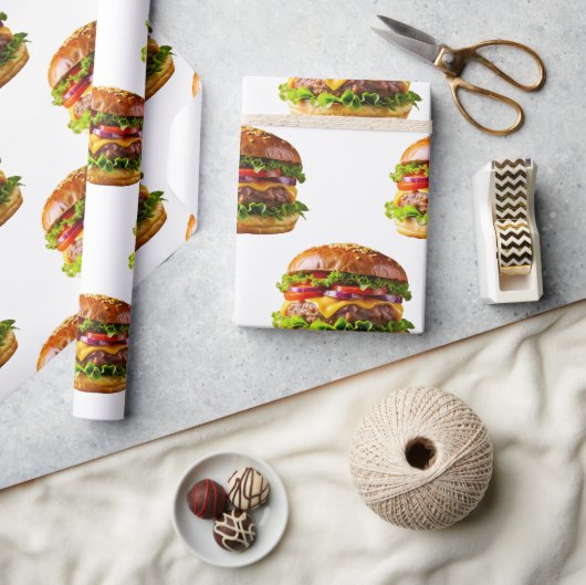SlipperyJoe's mondwaterende cheeseburger knapperig Cadeaupapier (Crafts)