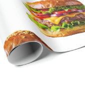 SlipperyJoe's mondwaterende cheeseburger knapperig Cadeaupapier (Rol Hoek)