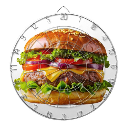 SlipperyJoe's mondwaterende cheeseburger knapperig Dartbord (Voorkant)