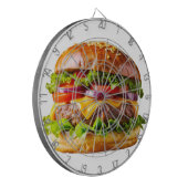 SlipperyJoe's mondwaterende cheeseburger knapperig Dartbord (Voorkant Links)