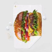 SlipperyJoe's mondwaterende cheeseburger knapperig Golfhanddoek (Insitu)