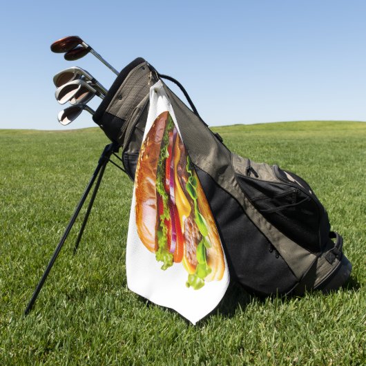 SlipperyJoe's mondwaterende cheeseburger knapperig Golfhanddoek (Groen)
