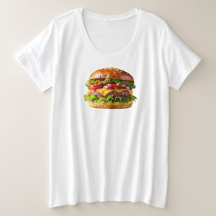 SlipperyJoe's mondwaterende cheeseburger knapperig Grote Maat T-shirt