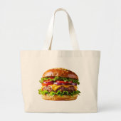 SlipperyJoe's mondwaterende cheeseburger knapperig Grote Tote Bag (Voorkant)