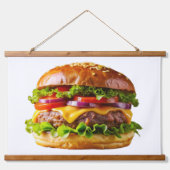 SlipperyJoe's mondwaterende cheeseburger knapperig Hangend Wandkleed (Voorkant)