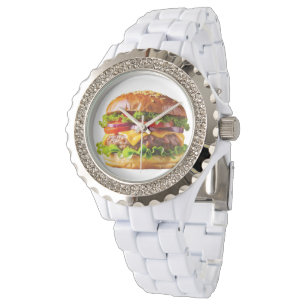 SlipperyJoe's mondwaterende cheeseburger knapperig Horloge