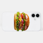SlipperyJoe's mondwaterende cheeseburger knapperig iPhone Hoesje (Achterkant horizontaal)