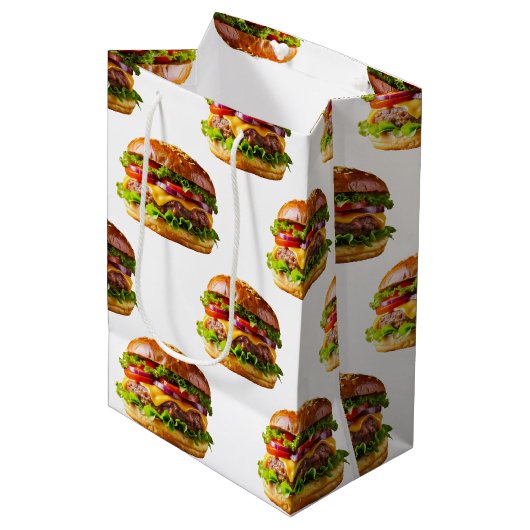 SlipperyJoe's mondwaterende cheeseburger knapperig Medium Cadeauzakje (Voorkant Gekanteld)