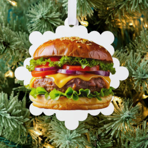 SlipperyJoe's mondwaterende cheeseburger knapperig Ornament Kaart