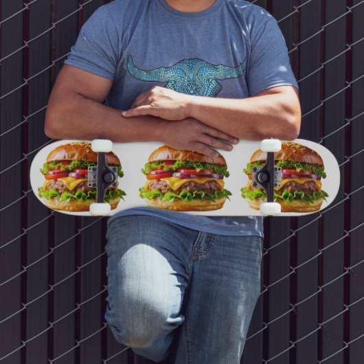 SlipperyJoe's mondwaterende cheeseburger knapperig Persoonlijk Skateboard (Buiten 3)