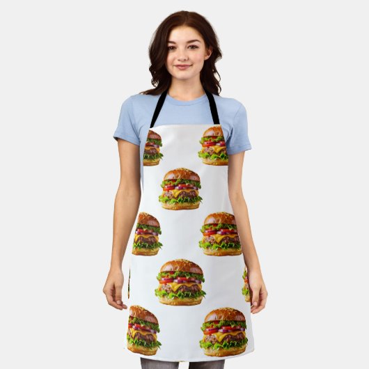 SlipperyJoe's mondwaterende cheeseburger knapperig Schort (Gedragen)