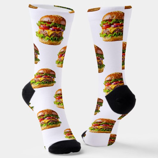 SlipperyJoe's mondwaterende cheeseburger knapperig Sokken (Gebogen)