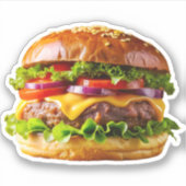 SlipperyJoe's mondwaterende cheeseburger knapperig Sticker (Voorkant)