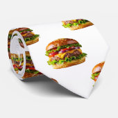 SlipperyJoe's mondwaterende cheeseburger knapperig Stropdas (Opgerold)