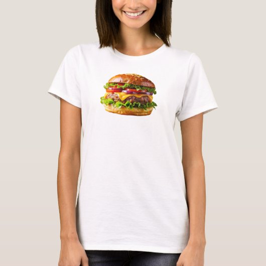 SlipperyJoe's mondwaterende cheeseburger knapperig T-shirt (Voorkant)