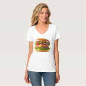 SlipperyJoe's mondwaterende cheeseburger knapperig T-shirt (Voorkant volledig)