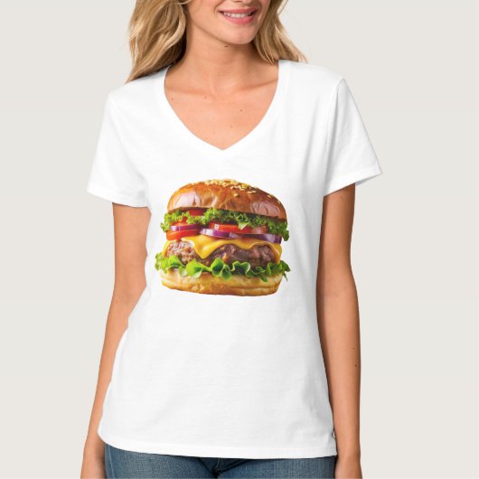 SlipperyJoe's mondwaterende cheeseburger knapperig T-shirt (Voorkant)