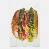 SlipperyJoe's mondwaterende cheeseburger knapperig Theedoek (Verticaal)