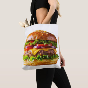 SlipperyJoe's mondwaterende cheeseburger knapperig Tote Bag