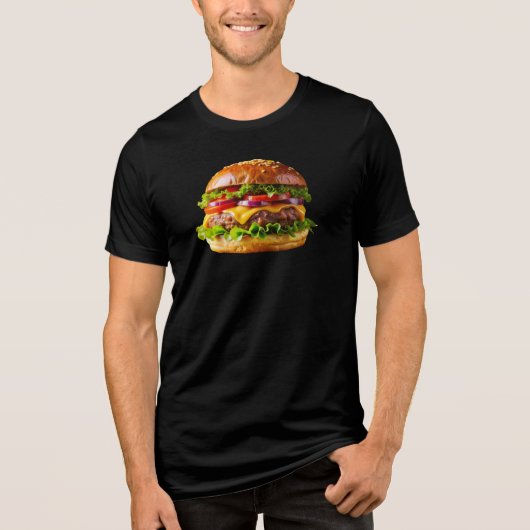 SlipperyJoe's mondwaterende cheeseburger knapperig Tri-Blend Shirt (Voorkant)