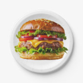 SlipperyJoe's mouthwatering cheeseburger crispy ba Papieren Bordje (Voorkant)