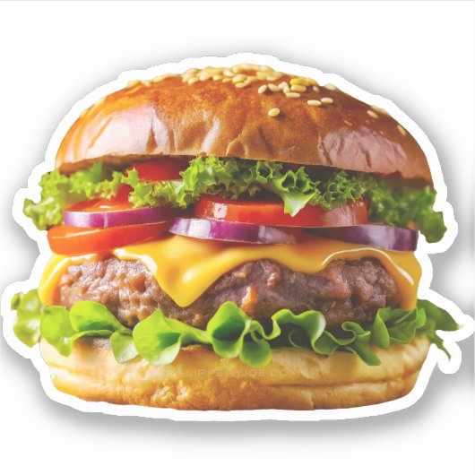 SlipperyJoe's mouthwatering cheeseburger crispy ba Sticker (Voorkant)