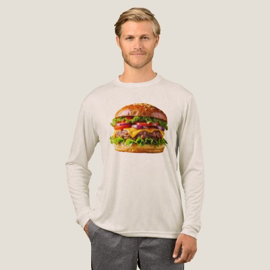 SlipperyJoe's mouthwatering cheeseburger crispy ba Tri-Blend Shirt (Voorkant)