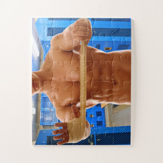 SlipperyJoe's musculair man zonder zespuntige gymn Legpuzzel (Verticaal)