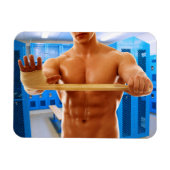 SlipperyJoe's musculair man zonder zespuntige gymn Magneet (Horizontaal)