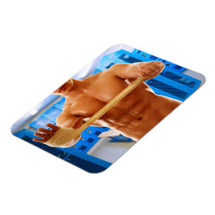 SlipperyJoe's musculair man zonder zespuntige gymn Magneet