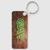SlipperyJoe's neon Gay Sign green stenen wall word Sleutelhanger (Achterkant)