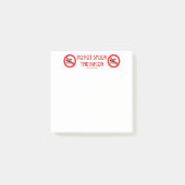 SlipperyJoe's Niet Lepel Spek rode waarschuwingsma Post-it® Notes (Voorkant)